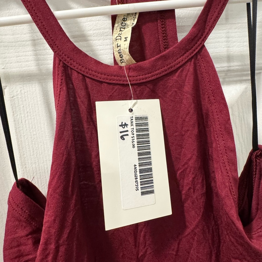 4/$15 Bear Dance Backless Burgundy Tunic Tank - Picture 4 of 4